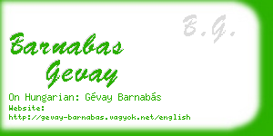 barnabas gevay business card
