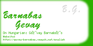 barnabas gevay business card